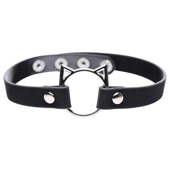 Collier Coquin Chaton Master Series - avec anneau tête de chat (noir)