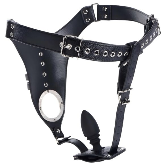 Strict - cage de chasteté homme avec plug anal - noir