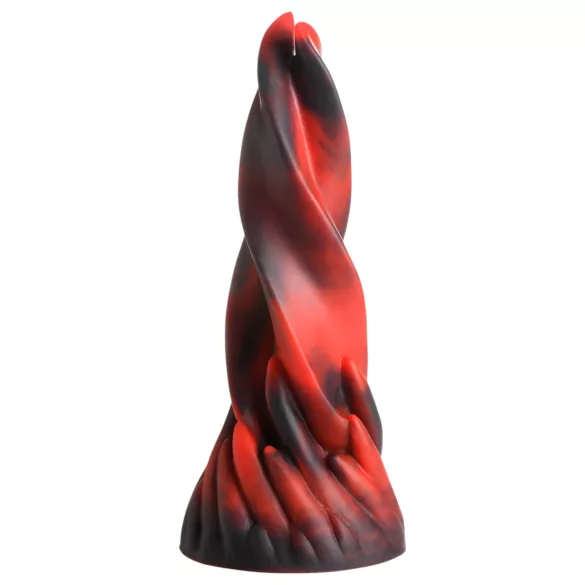 Creature Cocks Hell Kiss - gode ceinture torsadé - silicone rouge - 19cm