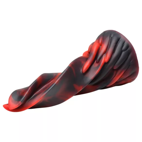 Creature Cocks Hell Kiss - gode ceinture torsadé - silicone rouge - 19cm