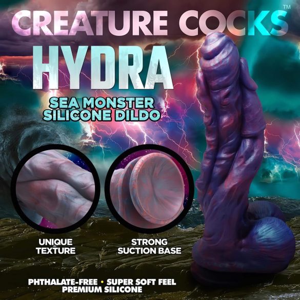Creature Cocks Hydra - gode ceinture creux - silicone - 27cm - violet