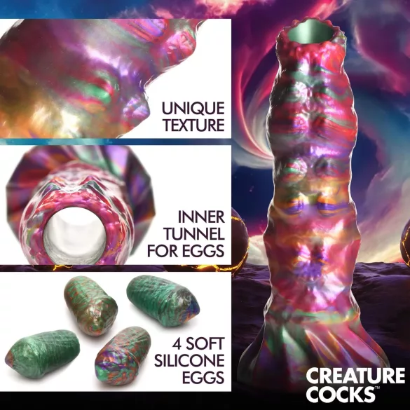 Creature Cocks - gode ovipositeur alien - silicone arc-en-ciel