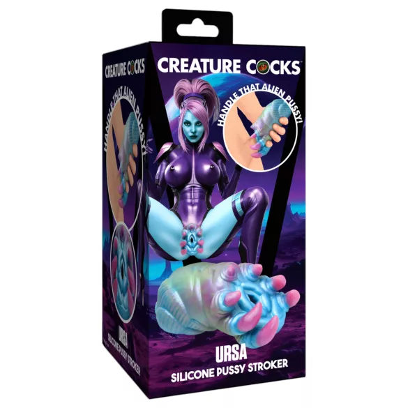 Creature Cocks Ursa - masturbateur alien pour homme - silicone bleu rose