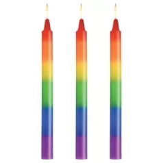 XR Brands - Bougies de corps BDSM - arc-en-ciel (lot de 3)