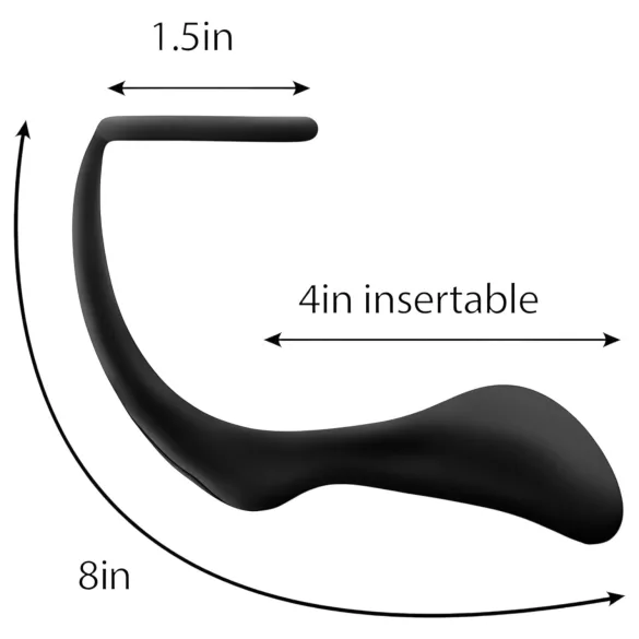 Anal Adventures Platinum - gode anal avec anneau pénien - silicone noir