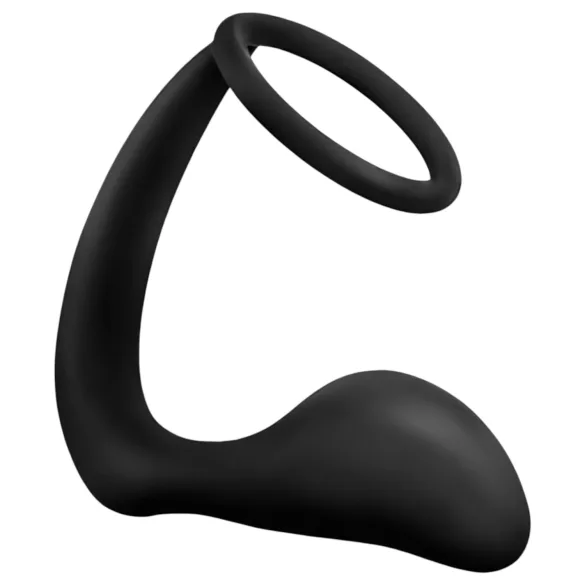 Anal Adventures Platinum - gode anal avec anneau pénien - silicone noir