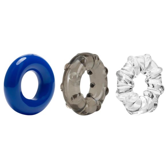Stay Hard - coffret anneaux péniens variés - 3 pièces - multicolore