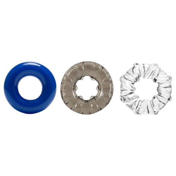 Stay Hard - coffret anneaux péniens variés - 3 pièces - multicolore