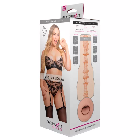 Fleshlight Mia Malkova - masturbateur bouche réaliste - couleur chair