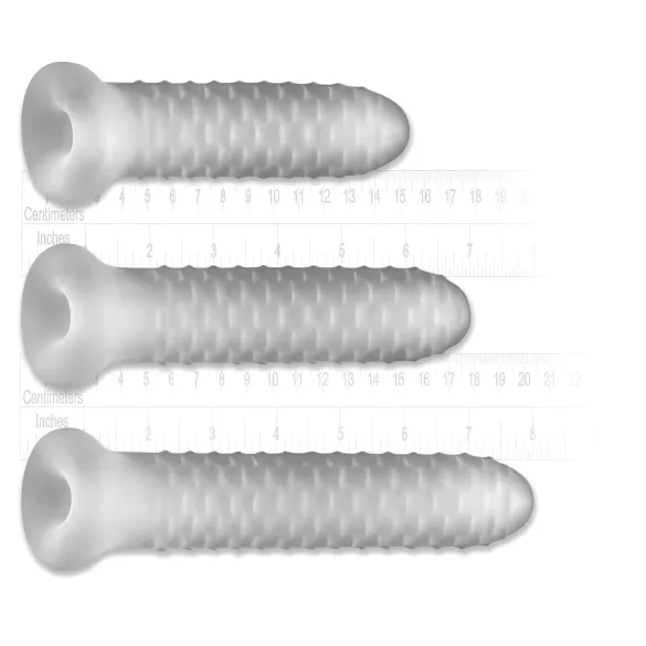 Fat Boy Checker Box - gaine pénis - stimulation reliefs - blanc 17cm