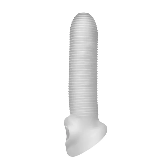 Fat Boy Micro Ribbed - gaine pénis 17cm - nervuré - blanc