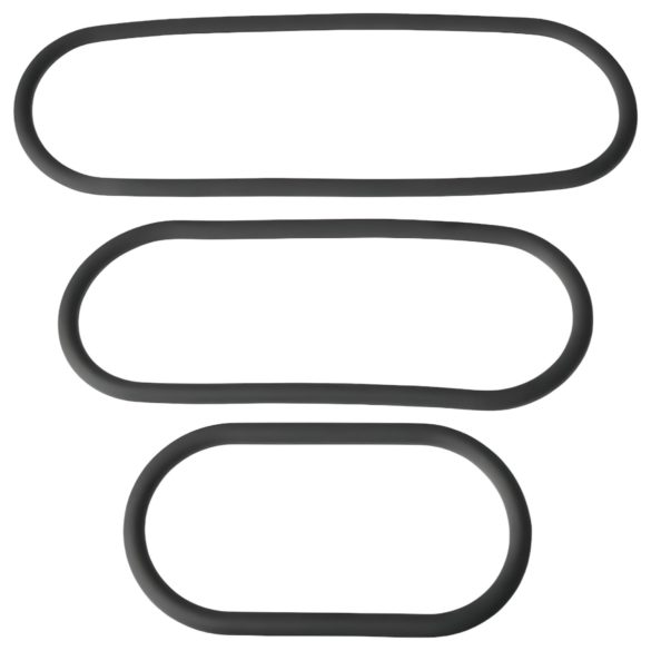 Perfect Fit - set de cockrings fins - silicone noir (3 pièces)