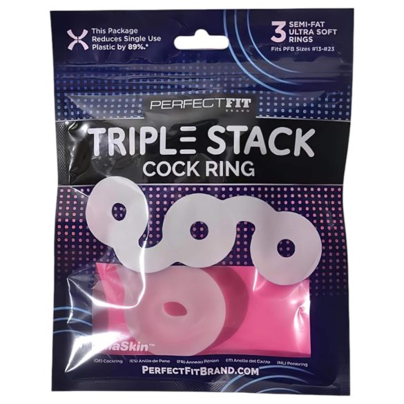 Perfect Fit Triple - set de 3 cockrings - blanc