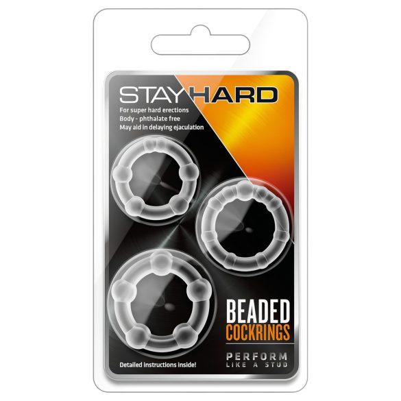 Stay Hard - set de cockrings variés - 3 pièces - transparent