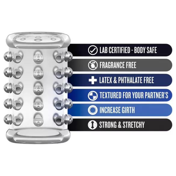 Stay Hard - manchon pénis à reliefs - transparent