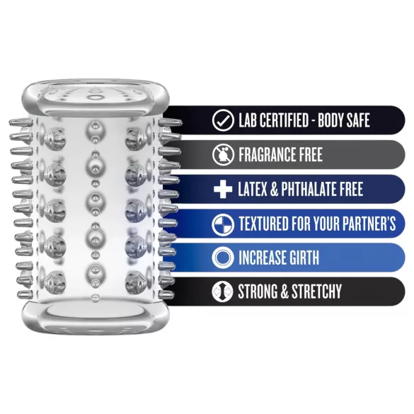 Stay Hard - manchon pénis à picots - transparent