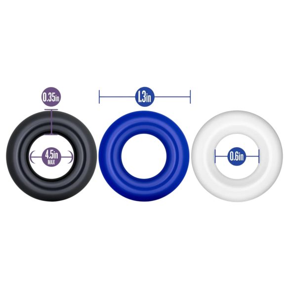 Stay Hard - set d’anneaux péniens - 3 pièces - couleurs assorties