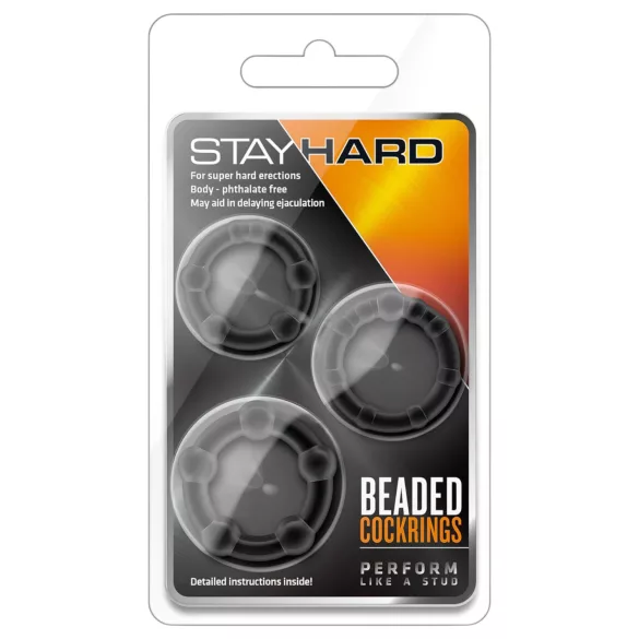 Stay Hard - set de cockrings - silicone noir