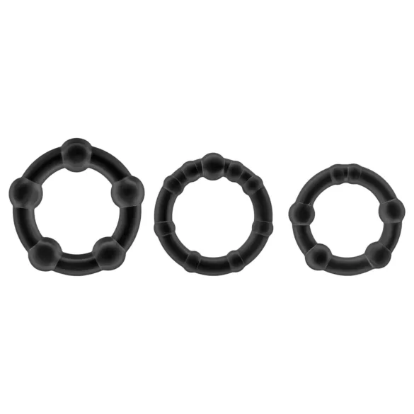 Stay Hard - set de cockrings - silicone noir