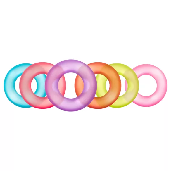 King of the Ring - set de cockrings - silicone multicolore - lot de 6