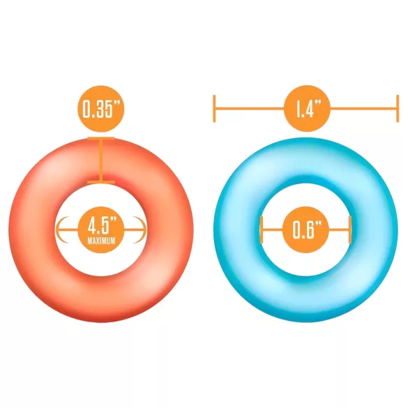 King of the Ring - set de cockrings - silicone multicolore - lot de 6