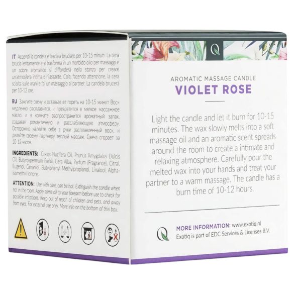 Exotiq Violet Rose - bougie de massage parfumée - 60g