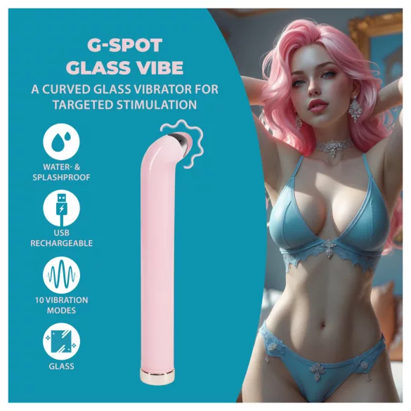 Loveline - vibromasseur en verre point G (rose)