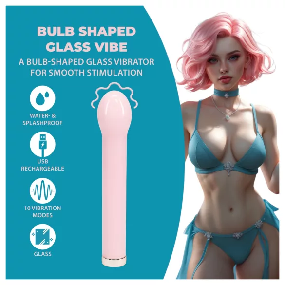 Loveline - gode en verre à tête sphérique (rose)