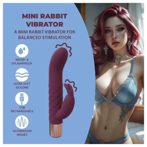 Loveline - mini vibromasseur lapin (rouge)