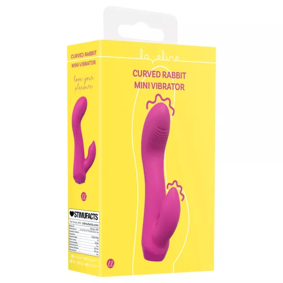 Loveline - mini vibromasseur incurvé avec lapin (rose)