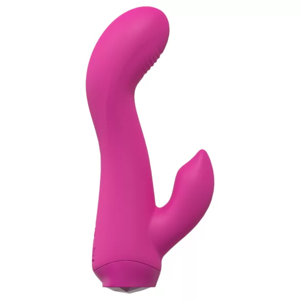 Loveline - mini vibromasseur incurvé avec lapin (rose)