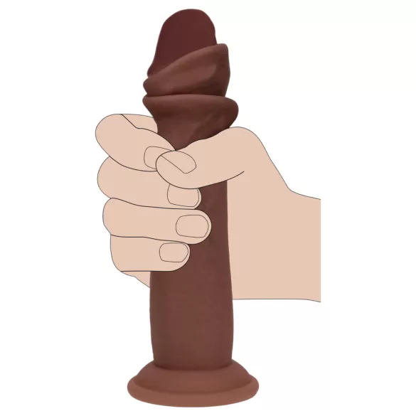 RealRock - gode réaliste à double densité (marron) - 18,5 cm