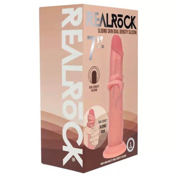 RealRock - gode réaliste à double densité (couleur chair) - 18,5 cm