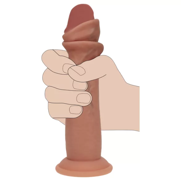 RealRock - gode réaliste à double densité (bronzé) - 18,5 cm