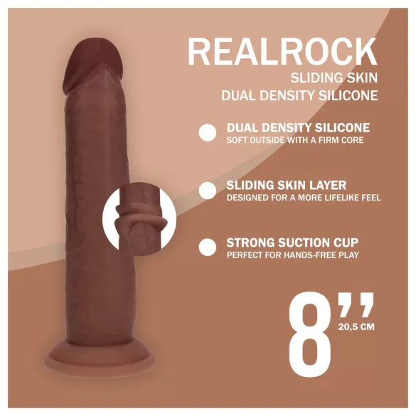 RealRock - gode réaliste à double densité (brun) - 20,5 cm