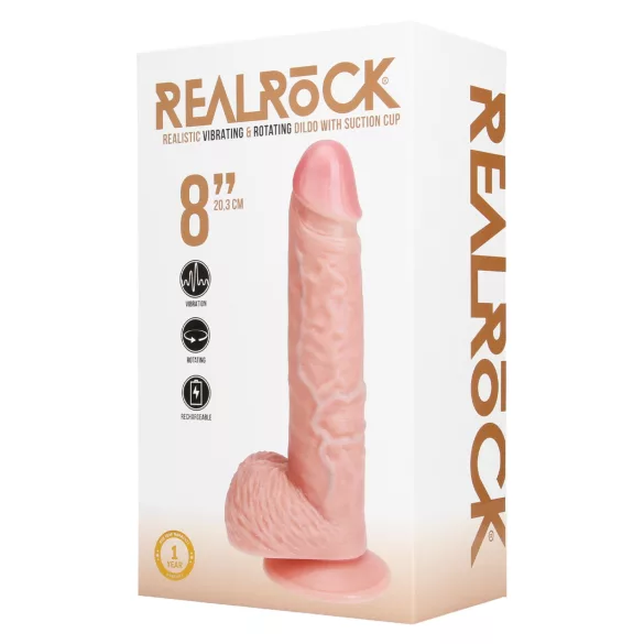 RealRock - vibromasseur rotatif (chair, 20,5 cm)