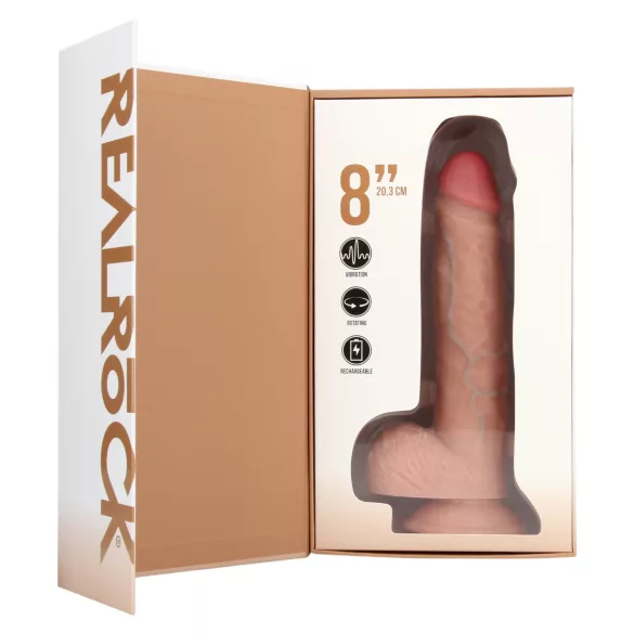 RealRock - vibromasseur rotatif (chair, 20,5 cm)