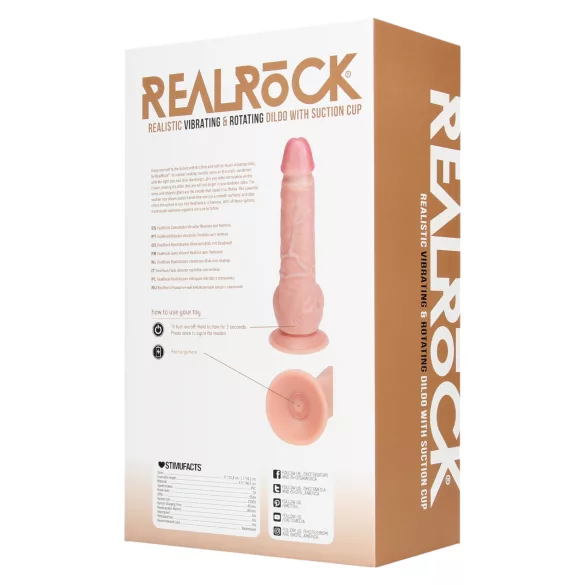 RealRock - vibromasseur rotatif (chair, 20,5 cm)