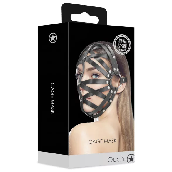 Ouch! - masque cage en simili cuir - noir