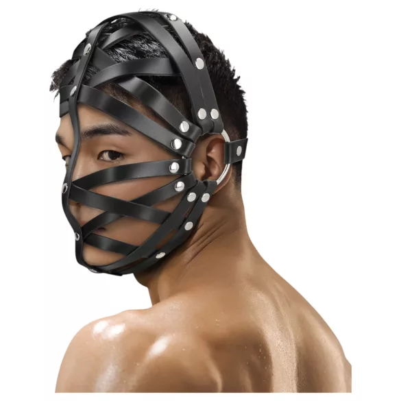 Ouch! - masque cage en simili cuir - noir