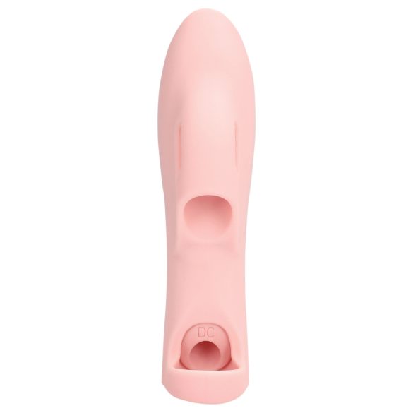 Loveline - vibromasseur doigt nervuré - silicone rose