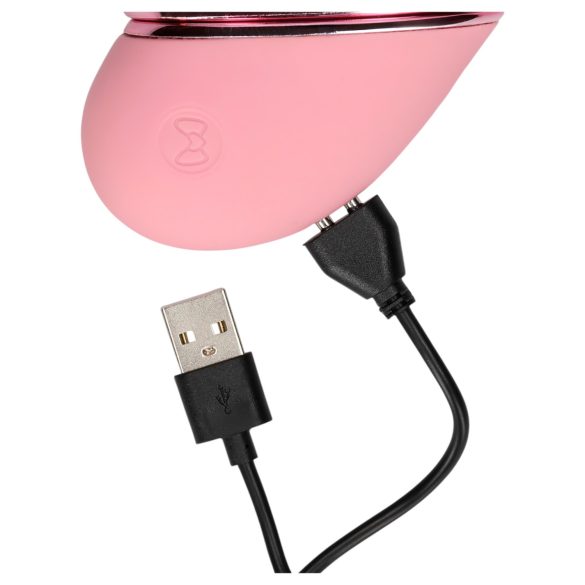 Loveline Tapping Heart - stimulateur clitoridien vibrant rechargeable - rose