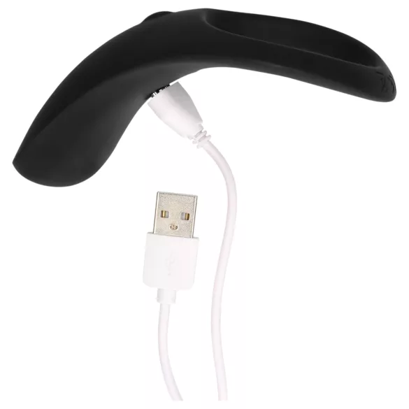 Loveline - anneau pénis et testicules vibrant rechargeable - silicone noir