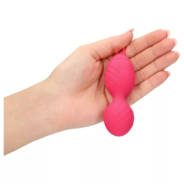 Loveline - boule de geisha vibrante rainurée - silicone rose