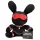 Bondage Rabbit - Masque lapin BDSM - cuir noir