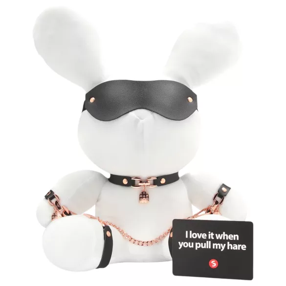 Bondage Rabbit - menottes et bandeau BDSM - blanc