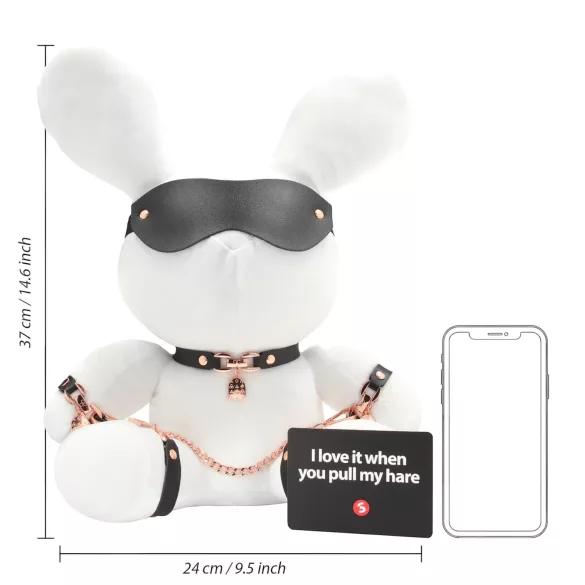 Bondage Rabbit - menottes et bandeau BDSM - blanc