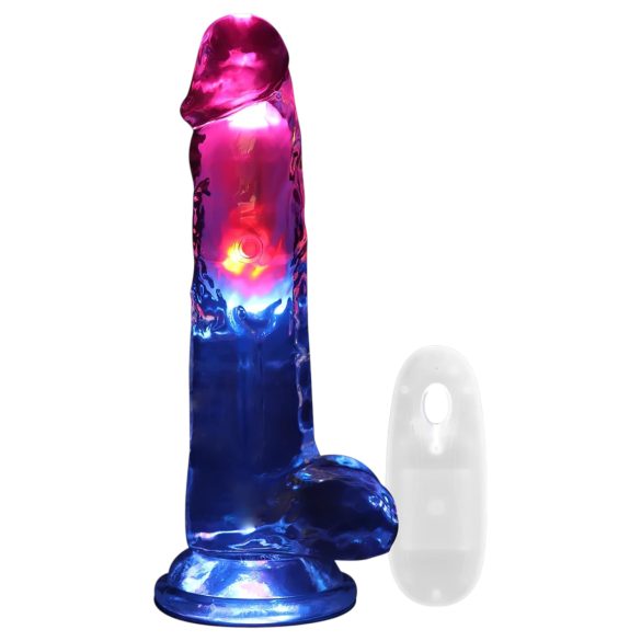 REALROCK - gode vibrant lumineux avec testicules - 20 cm