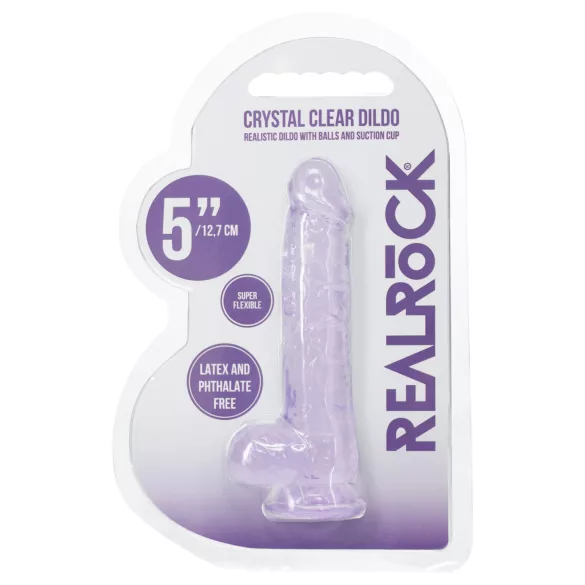 RealRock - gode réaliste avec testicules (violet) - 12,7 cm