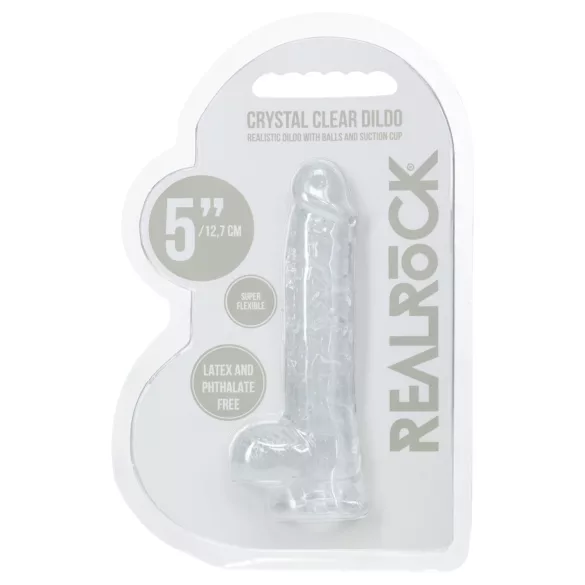 RealRock - gode réaliste avec testicules (transparent) - 12,7 cm